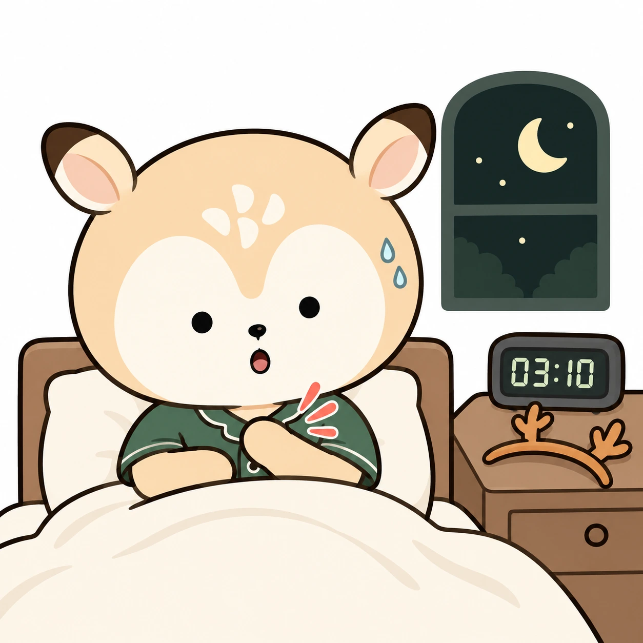 새벽 3시 10분, 두근거림으로 잠에서 깬 디숭이